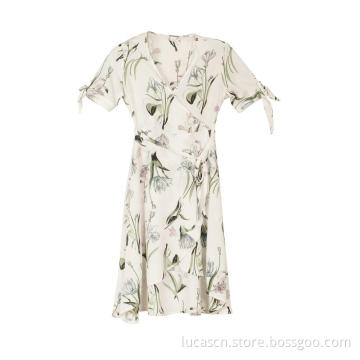 Women Summer Print Casual Short Sleeve Dresses